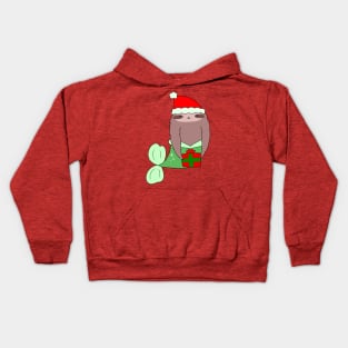 Christmas Mermaid Sloth Kids Hoodie